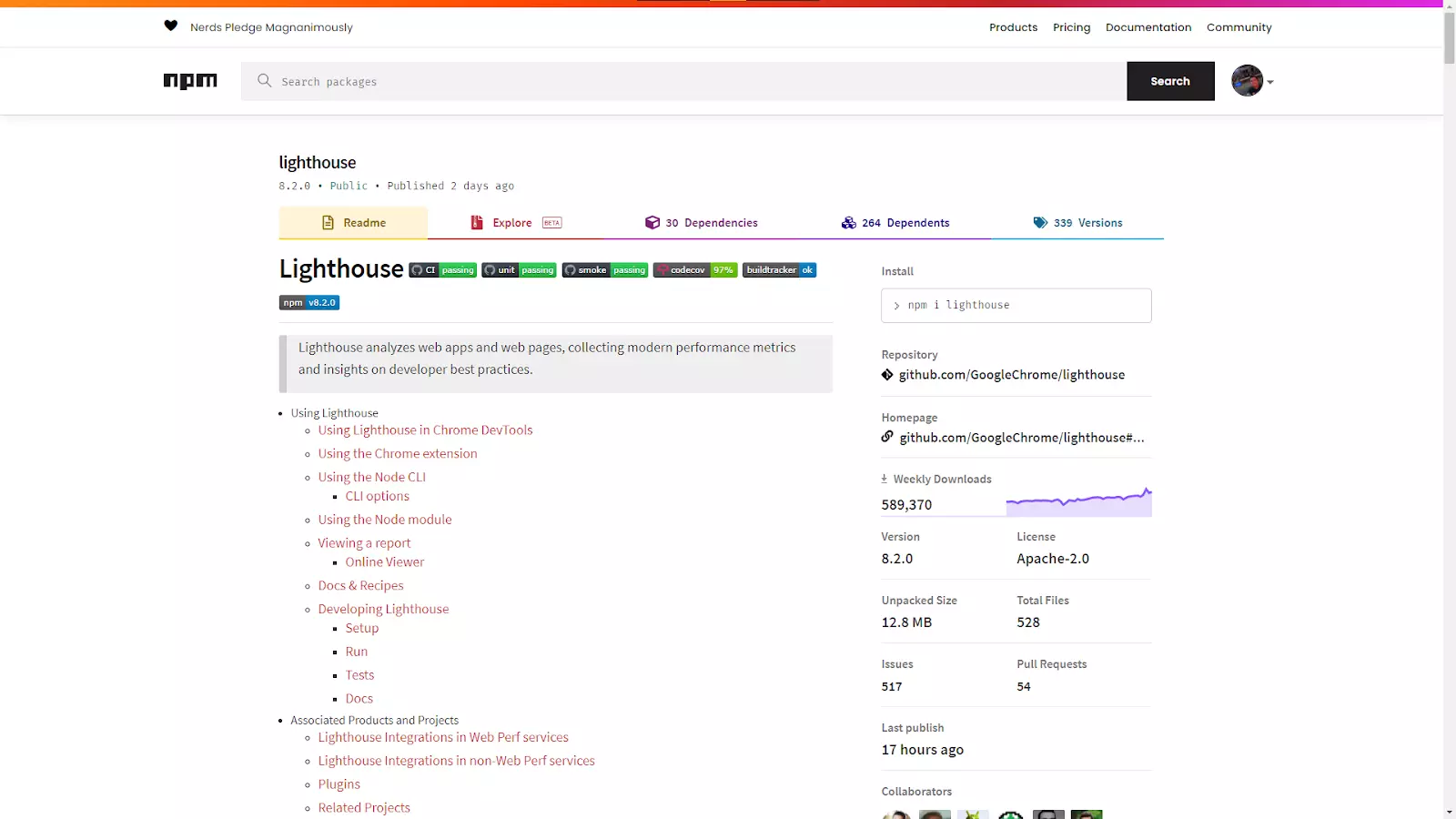 Lighthouse NPM package